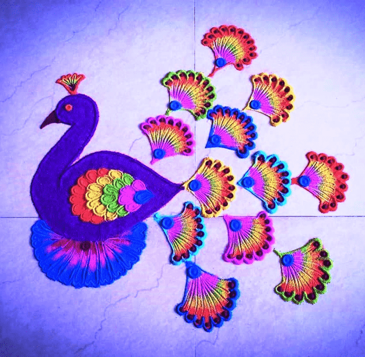 Elegant Bird Rangoli