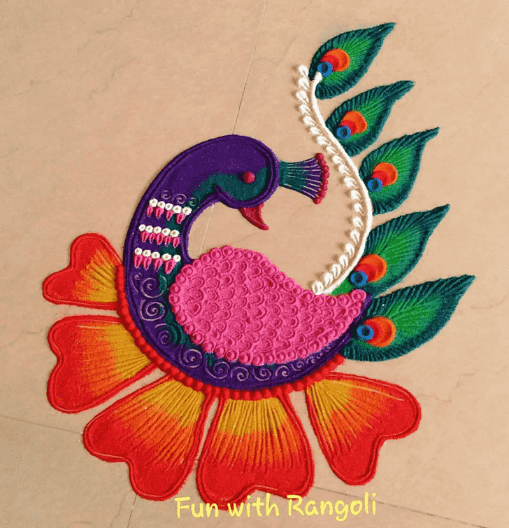 Enticing Bird Rangoli