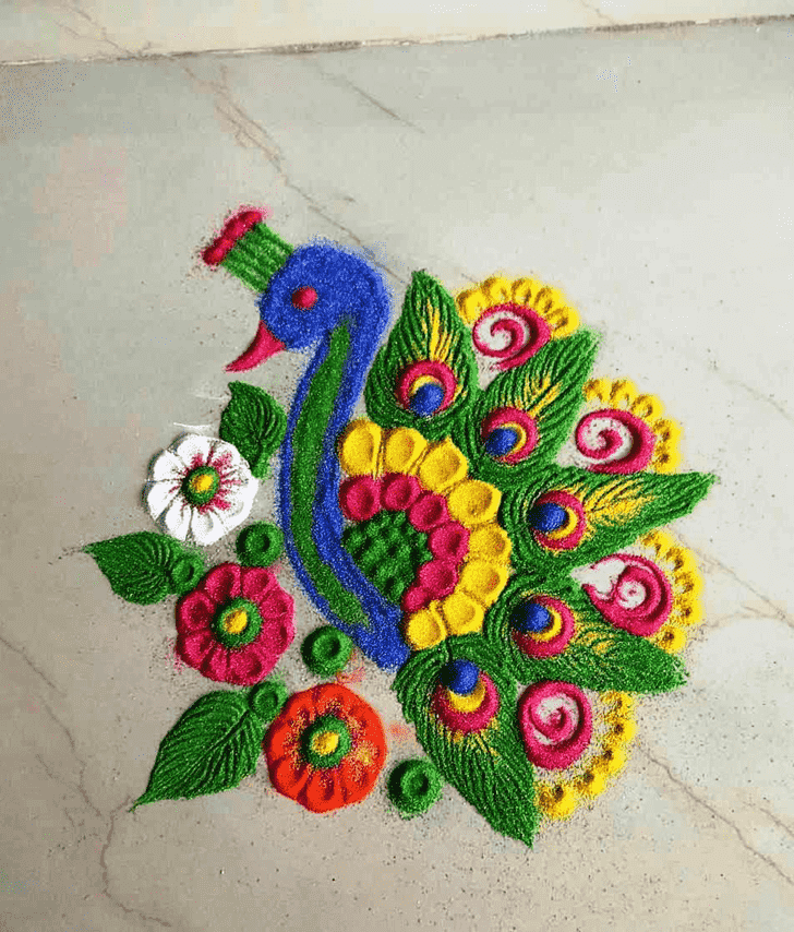 Excellent Bird Rangoli