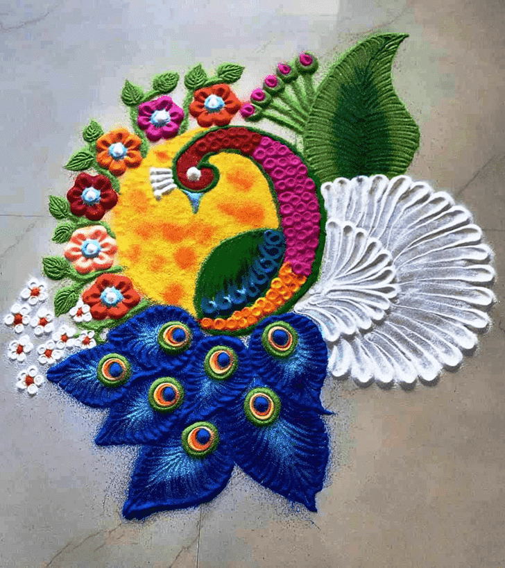 Fascinating Bird Rangoli