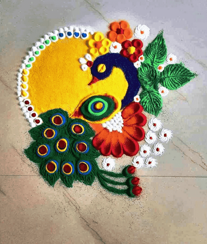 Graceful Bird Rangoli