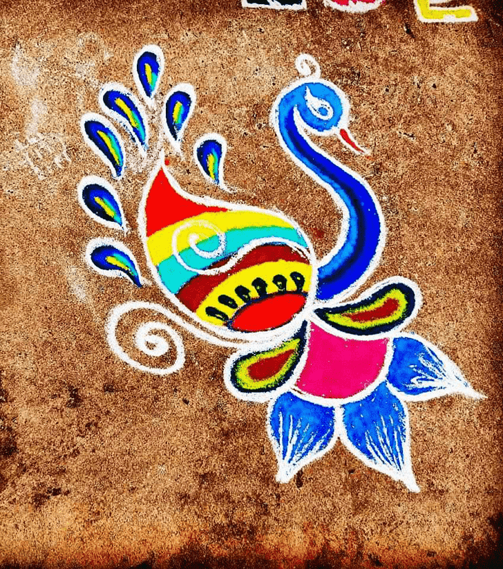 Resplendent Bird Rangoli