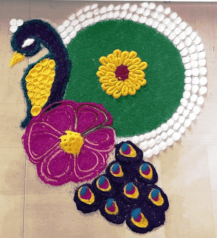 Superb Bird Rangoli