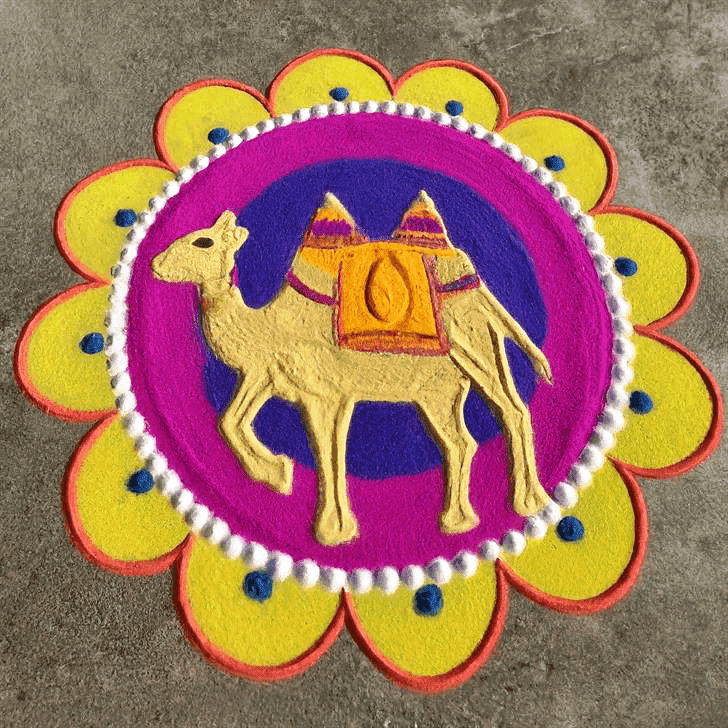 Captivating Camel Rangoli