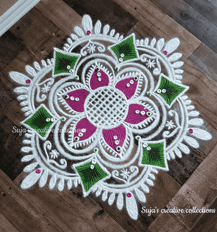 Gorgeous Chaitra Purnima Rangoli