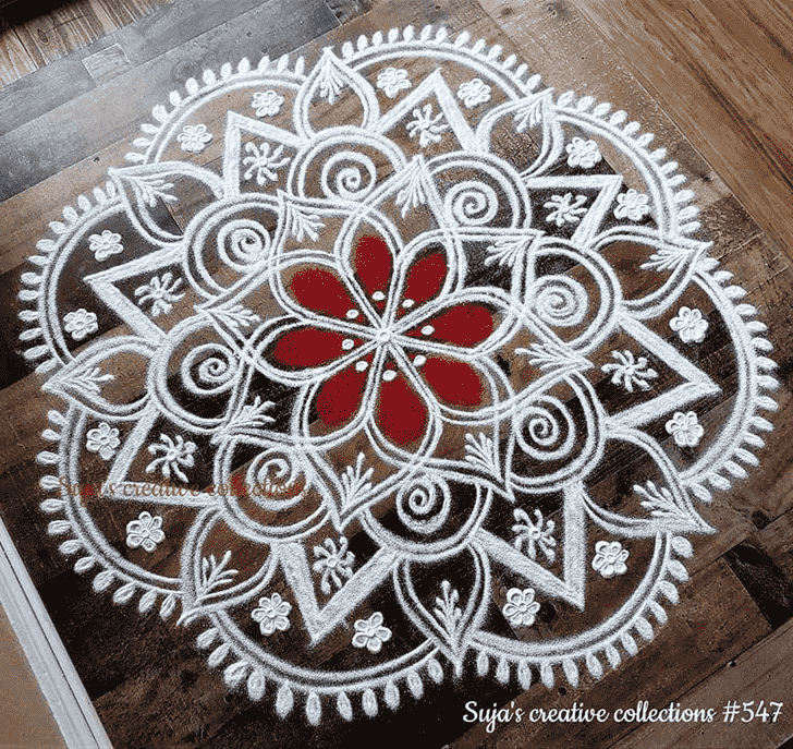 Pleasing Chaitra Purnima Rangoli