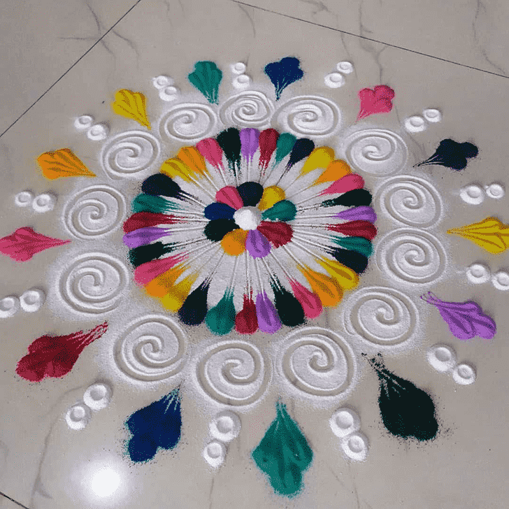 Slightly Chaitra Purnima Rangoli