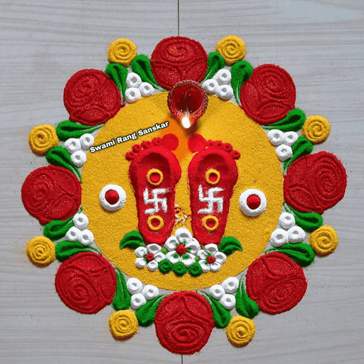 Lovely Chhath Puja Rangoli Design