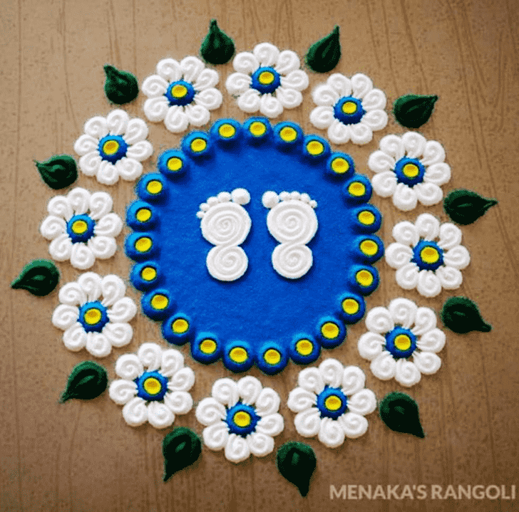 Pretty Chhath Puja Rangoli