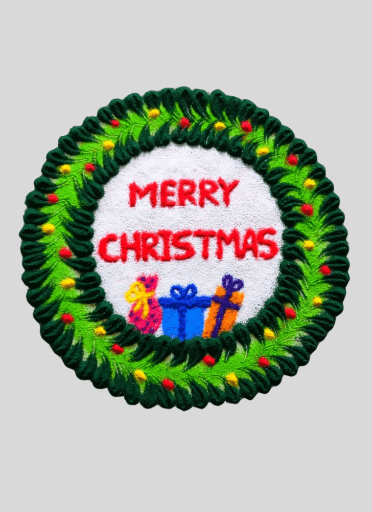 Charming Merry Christmas Rangoli