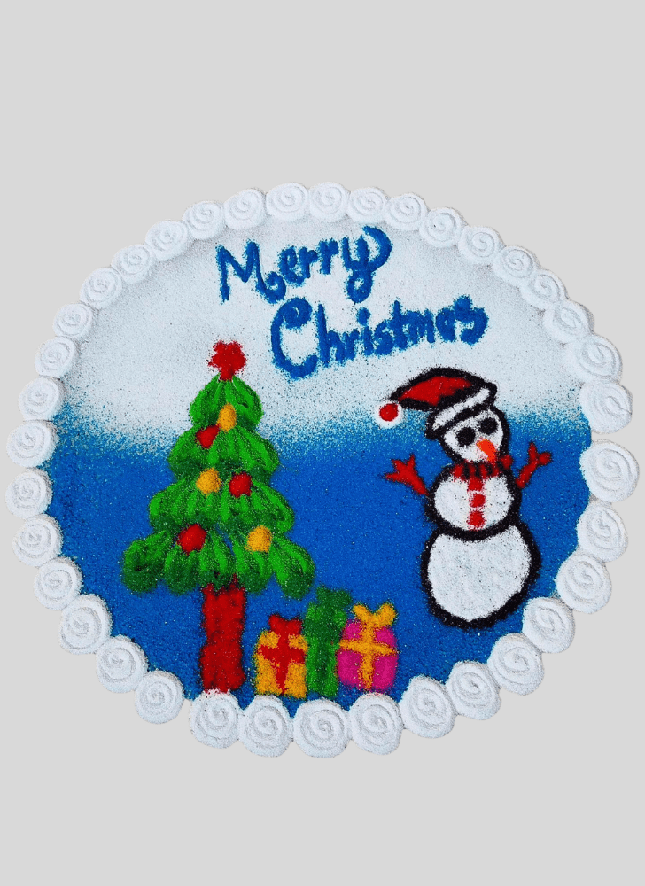 Delightful Merry Christmas Rangoli