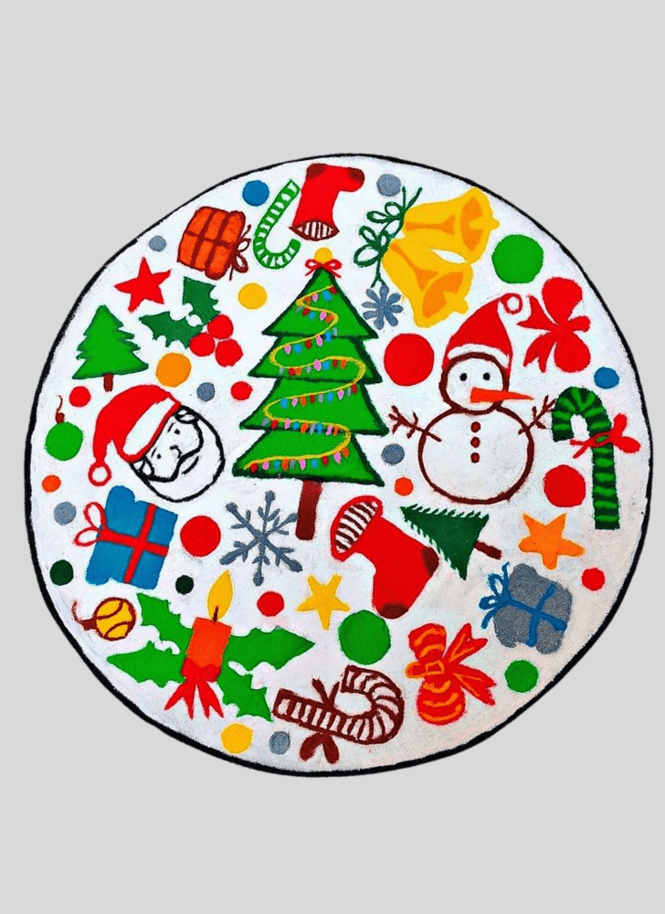 Magnificent Merry Christmas Rangoli