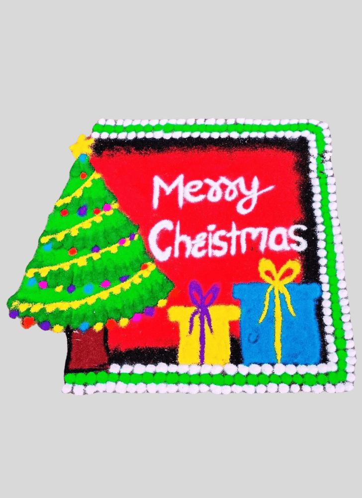 Shapely Merry Christmas Rangoli