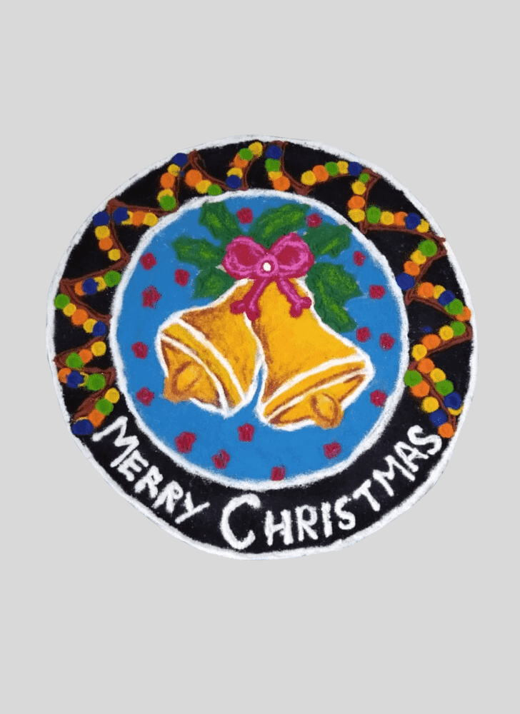 Wonderful Merry Christmas Rangoli Design