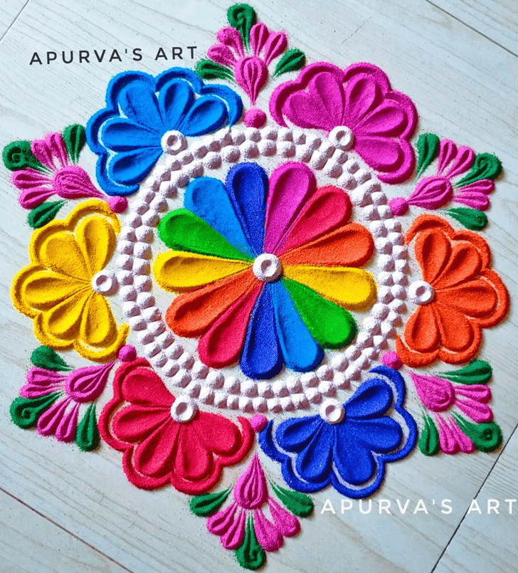 Angelic Colourful Rangoli