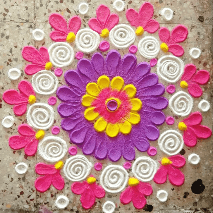 Resplendent Colourful Rangoli