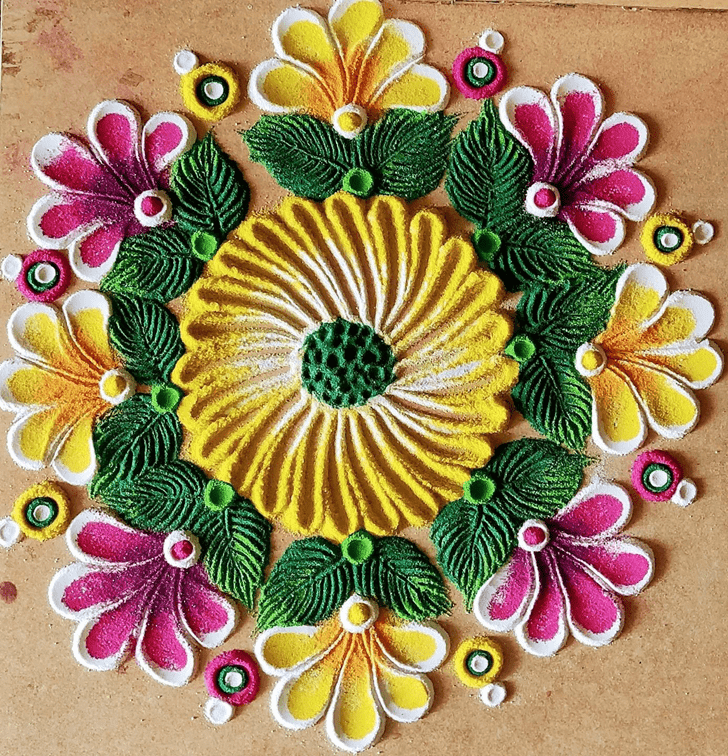 Delicate Dattatreya Jayanti Rangoli