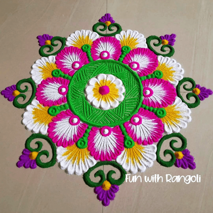 Fine Dattatreya Jayanti Rangoli