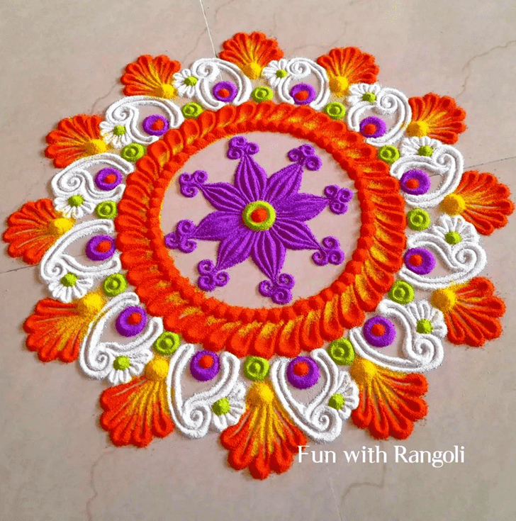 Gorgeous Dattatreya Jayanti Rangoli