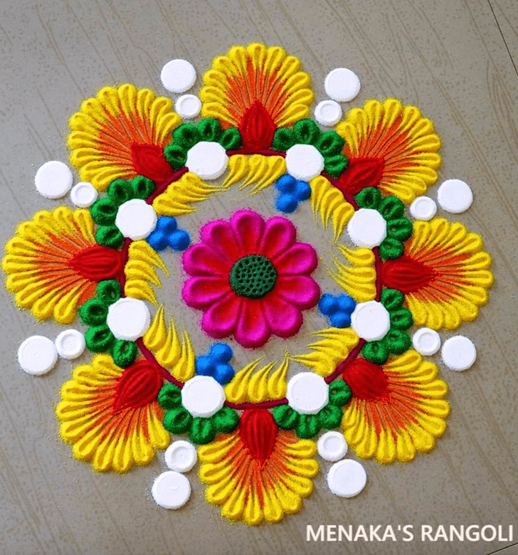 Wonderful Dattatreya Jayanti Rangoli Design