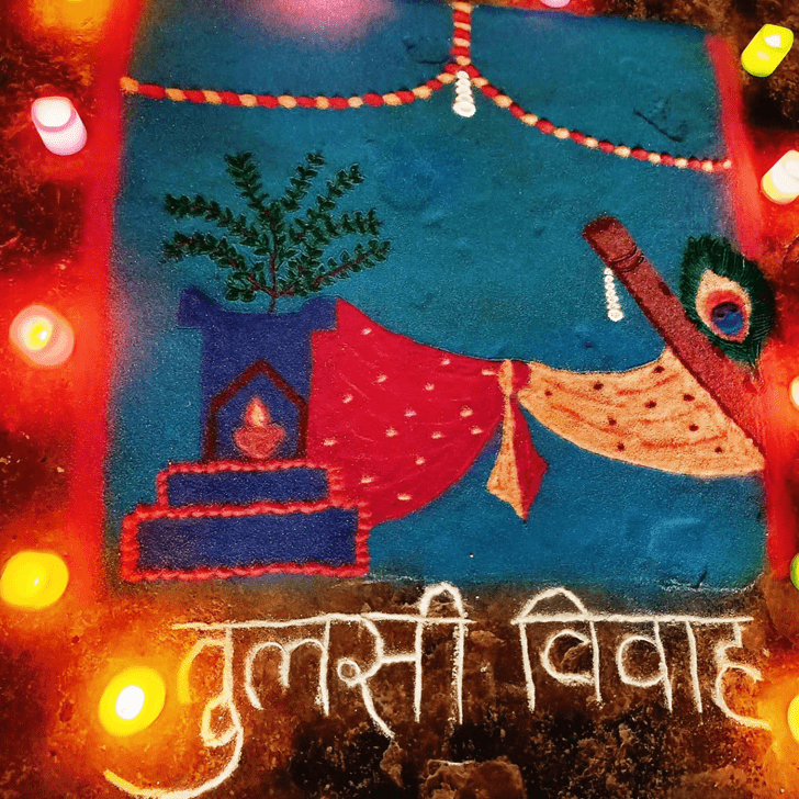 Fascinating Dev Uthani Ekadashi Rangoli