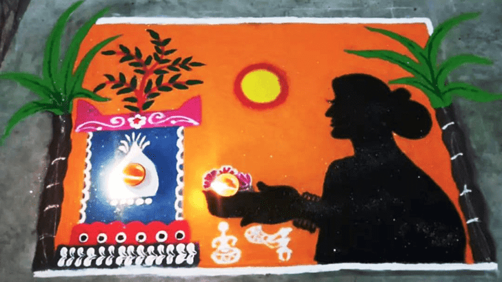 Fetching Dev Uthani Ekadashi Rangoli