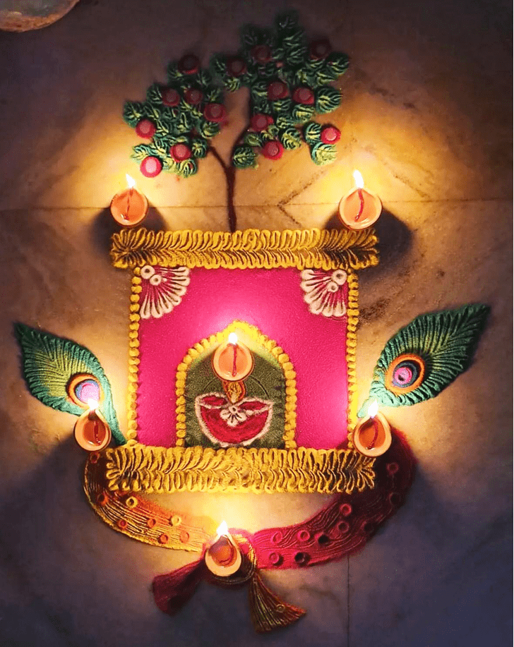 Inviting Dev Uthani Ekadashi Rangoli