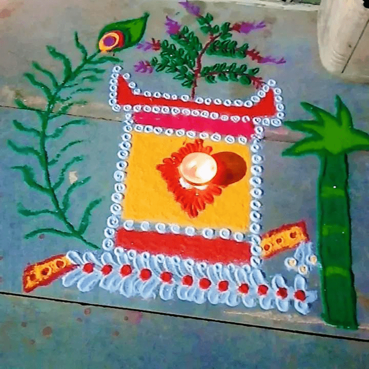 Lovely Dev Uthani Ekadashi Rangoli Design