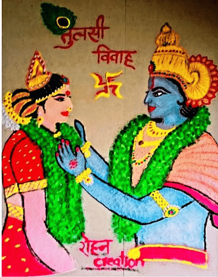 Ravishing Dev Uthani Ekadashi Rangoli