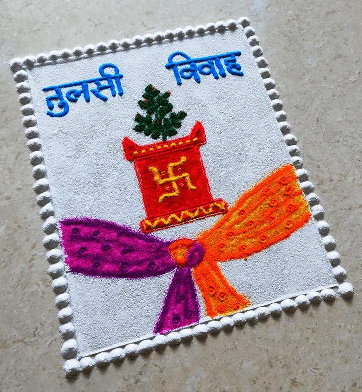 Splendid Dev Uthani Ekadashi Rangoli