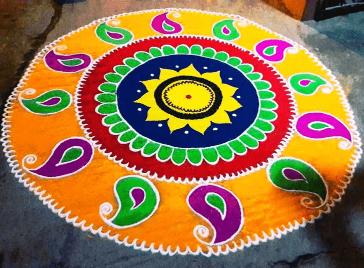 Inviting Dhanu Sankranti Rangoli