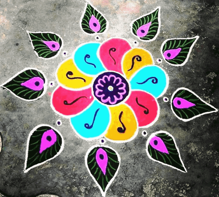 Lovely Dhanu Sankranti Rangoli Design