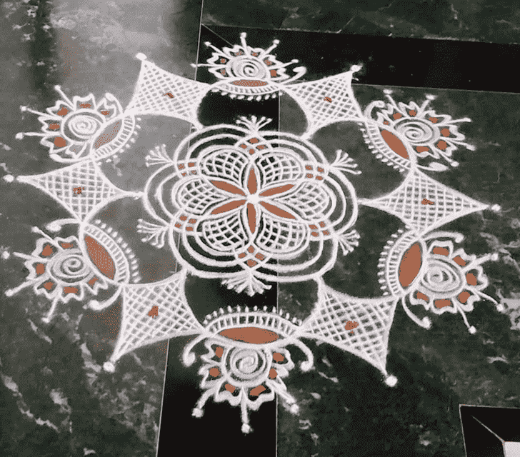 Slightly Dhanu Sankranti Rangoli