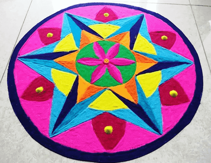 Wonderful Dhanu Sankranti Rangoli Design