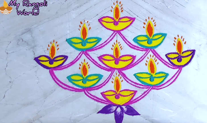 Hard Diya Rangoli