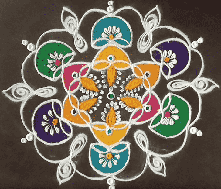 Dazzling Diya Rangoli