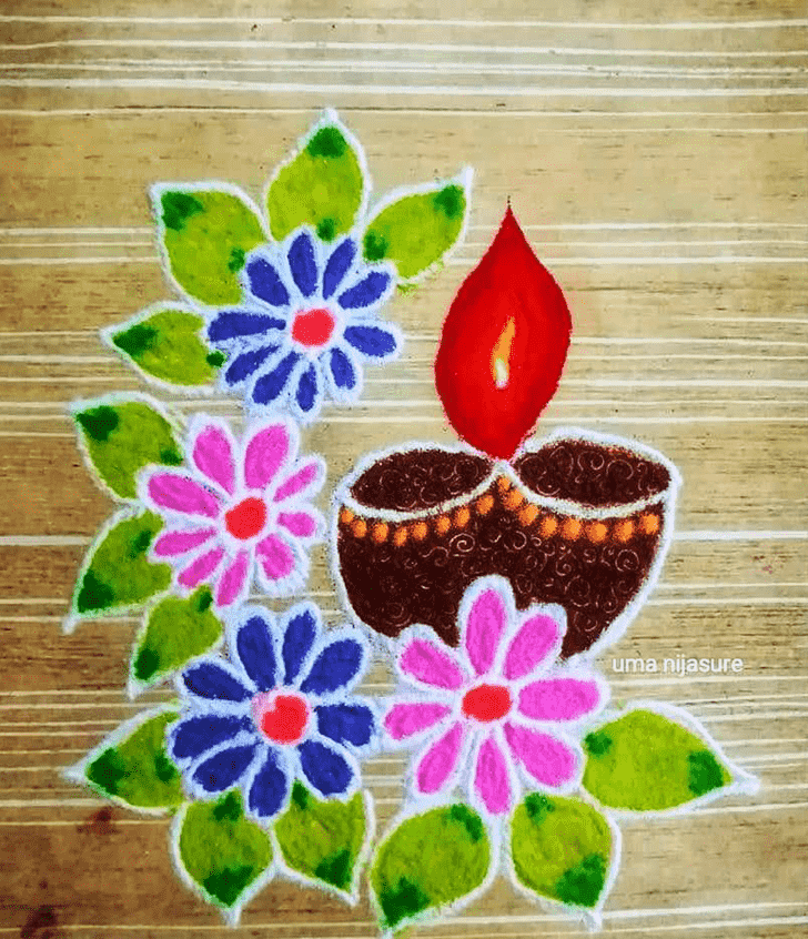 Elegant Diya Rangoli