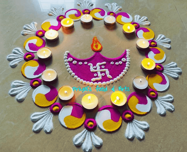 Enticing Diya Rangoli