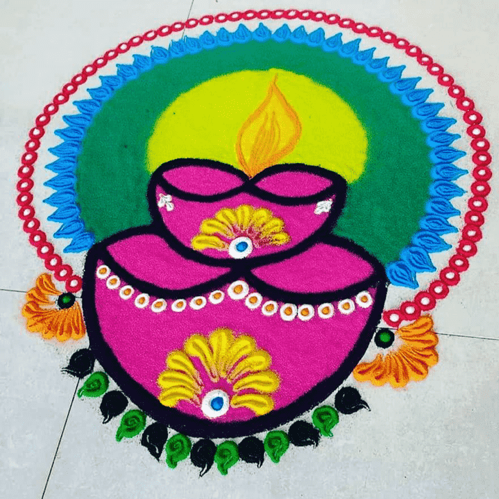 Exquisite Diya Rangoli