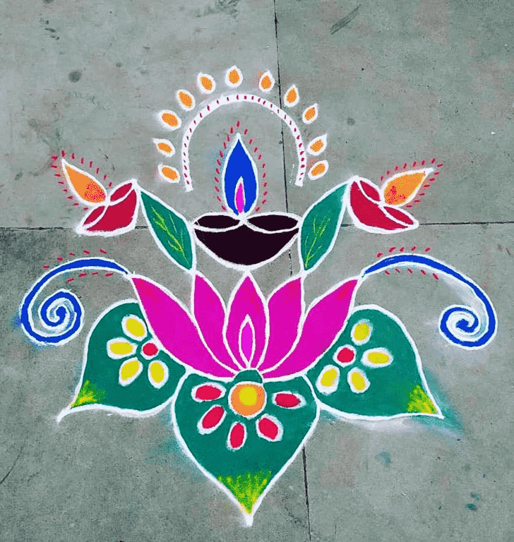 Fascinating Diya Rangoli