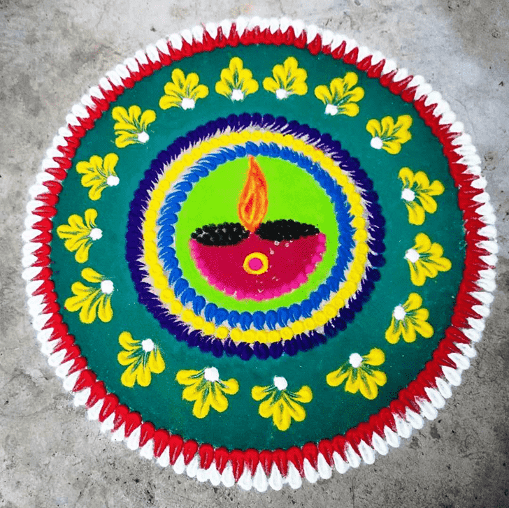 Good Looking Diya Rangoli