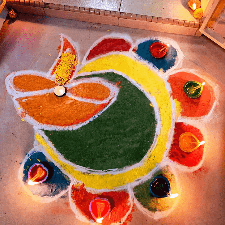 Graceful Diya Rangoli