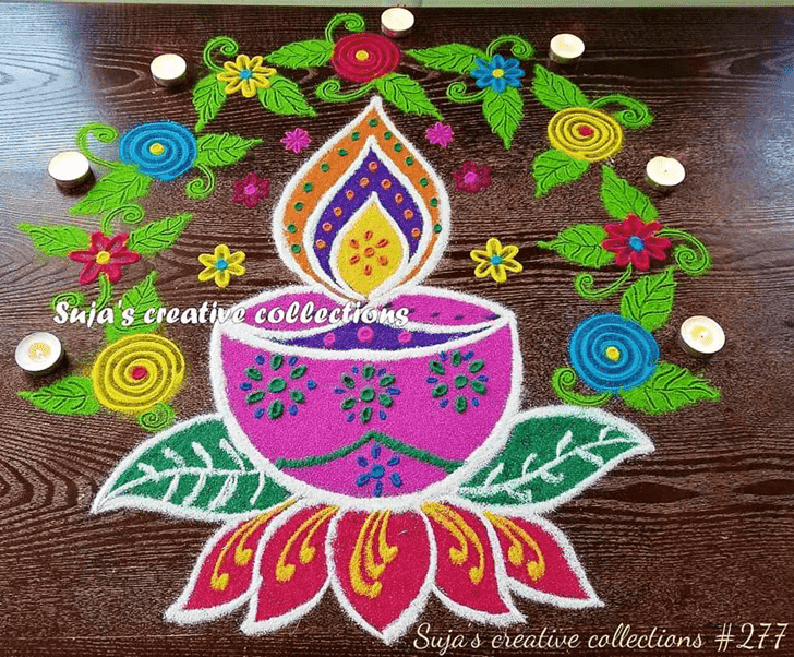 Mesmeric Diya Rangoli