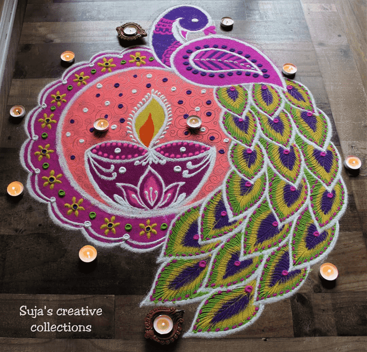 Nice Diya Rangoli