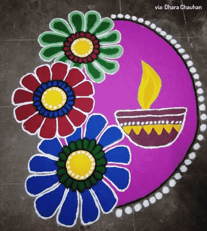 Pleasing Diya Rangoli