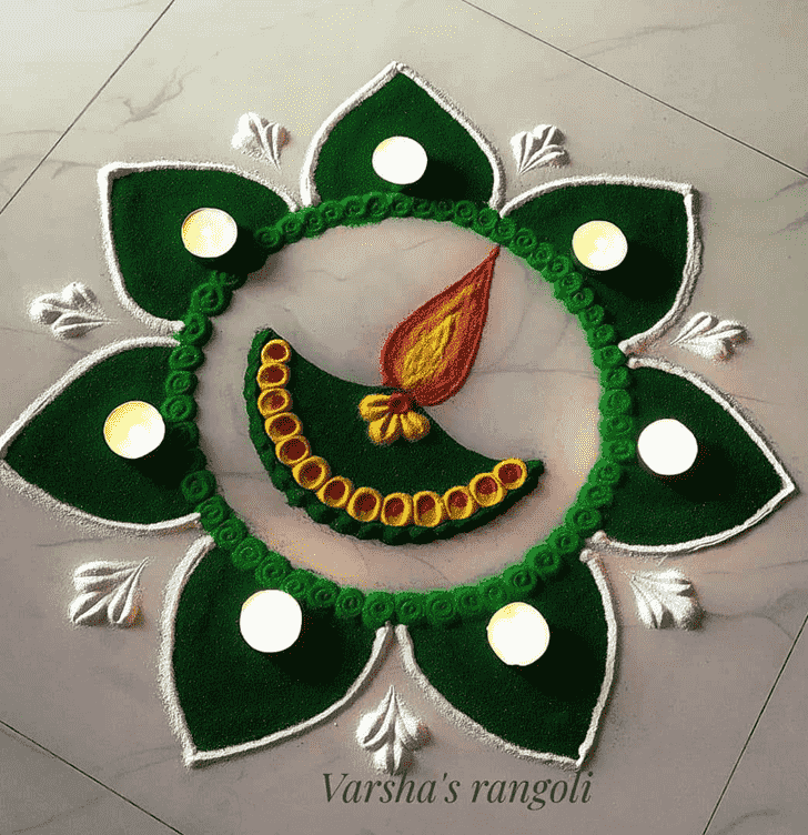 Ravishing Diya Rangoli