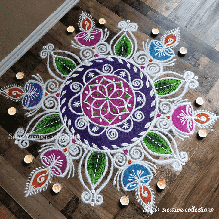 Refined Diya Rangoli