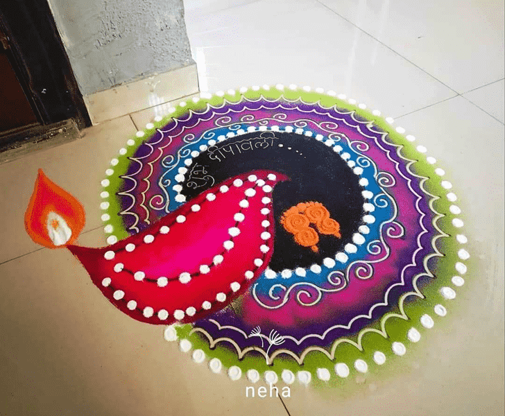 Stunning Diya Rangoli