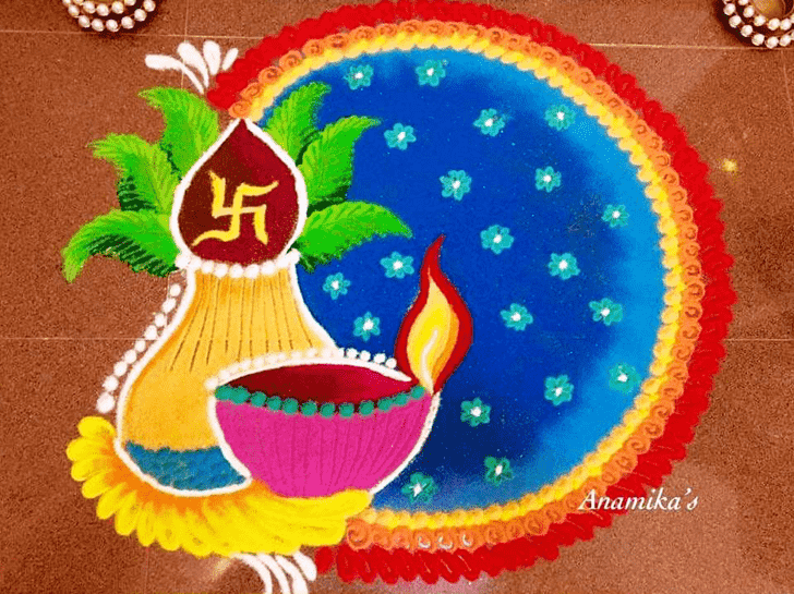 Superb Diya Rangoli