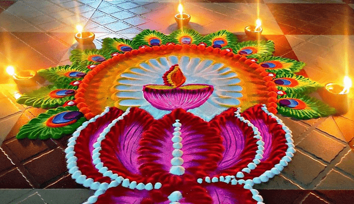 Wonderful Diya Rangoli Design